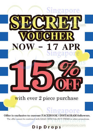 Featured image for Dip Drops 15% OFF Coupon Promo 7 – 17 Apr 2014