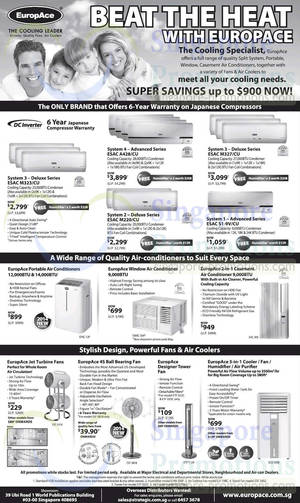 Featured image for Europace Air Conditioners & Fans Promo Offers 17 Apr 2014