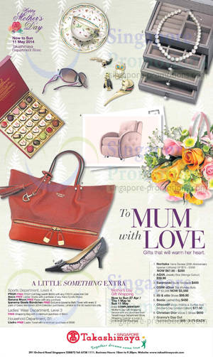 Featured image for (EXPIRED) Takashimaya Mother’s Day Gifts, Fashion, Cookware & Other Offers 25 Apr – 11 May 2014