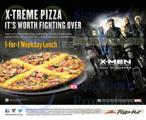 Featured image for Pizza Hut NEW X-treme Pizza 1 for 1 Weekday Lunch Promo 30 Apr – 10 Jun 2014