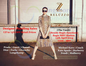 Featured image for Reluzzo Up To 75% OFF Branded Handbags SALE @ Intercontinental Hotel 13 Apr 2014