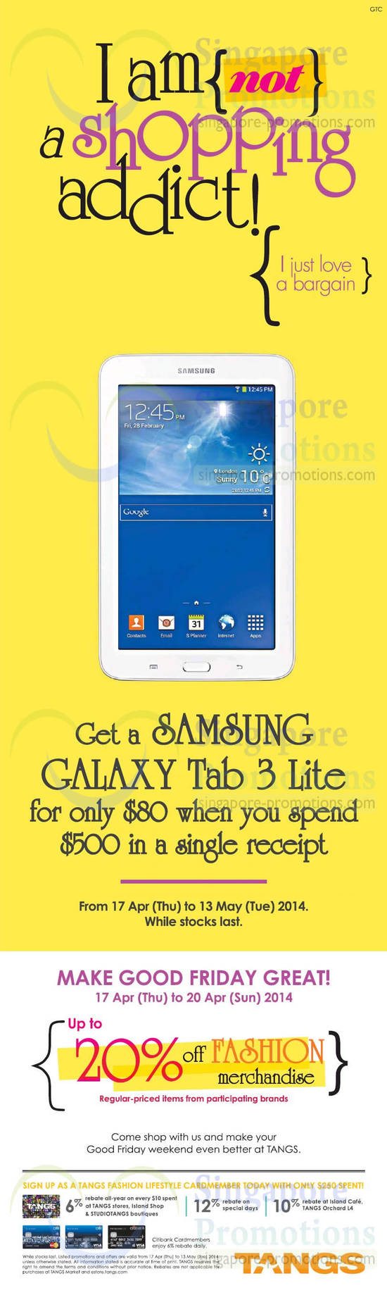 Tangs Samsung Galaxy Tab 17 Apr 2014