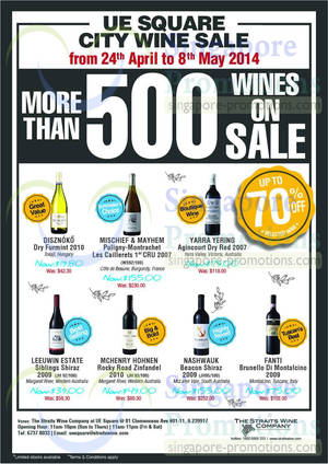 Featured image for (EXPIRED) The Straits Wine Company City Wine Sale @ UE Square 24 Apr – 8 May 2014
