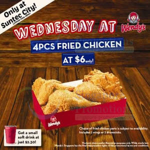 Featured image for Wendy’s $6 4pcs Chicken One Day Promo @ Suntec 7 May 2014