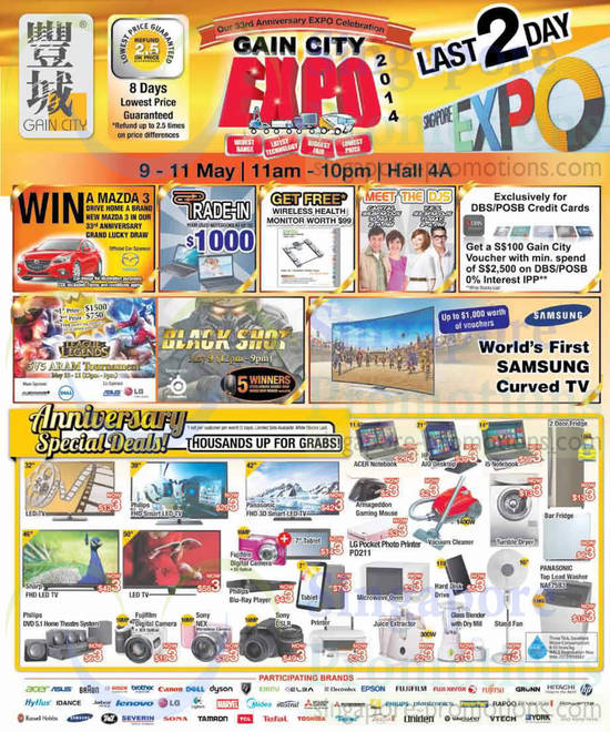 10 May TVs, Notebooks, Digital Cameras, Washers, Vacuum Cleaners, Acer, Panasonic, HP, Sony, Fujifilm, Philips