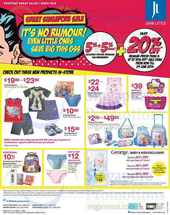 26 Jun Kids Apparels Transformers, Hush Puppies, Sofia the First, Hello Kitty, Disney Princess, George