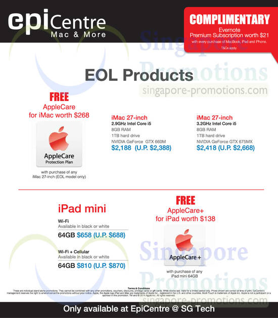 29 May EpiCentre EOL Products Apple iMac 27 Inch, iPad Mini 64GB