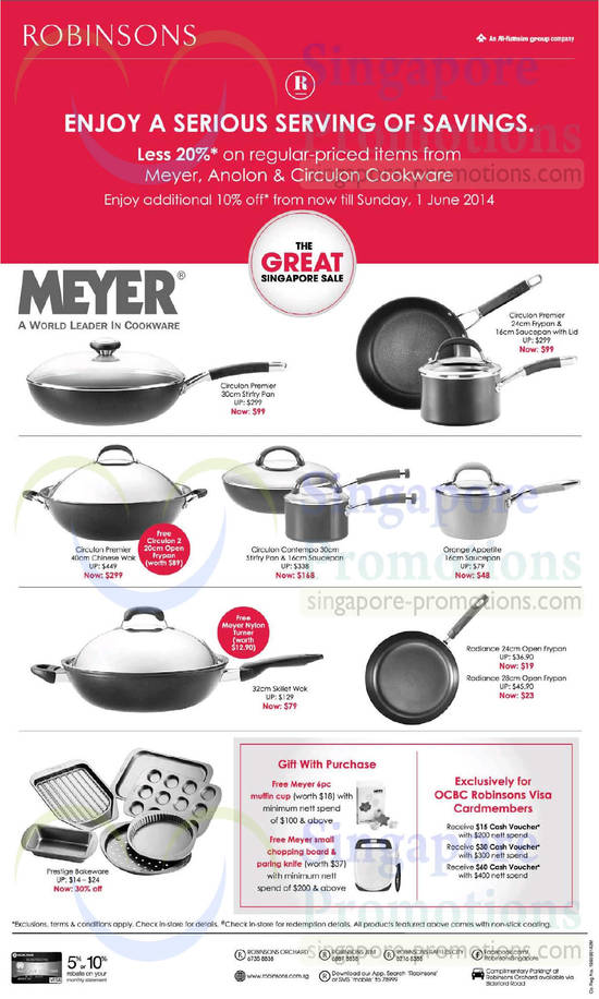 29 May Meyer Cookware Stirfry Pan, Saucepan, Skillet Wok, Bakeware