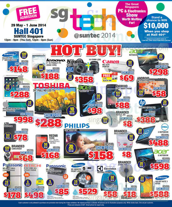 29 May Tablets, Cameras, TVs, Notebooks, Toshiba, Apple, Samsung, Lenovo, Nikon