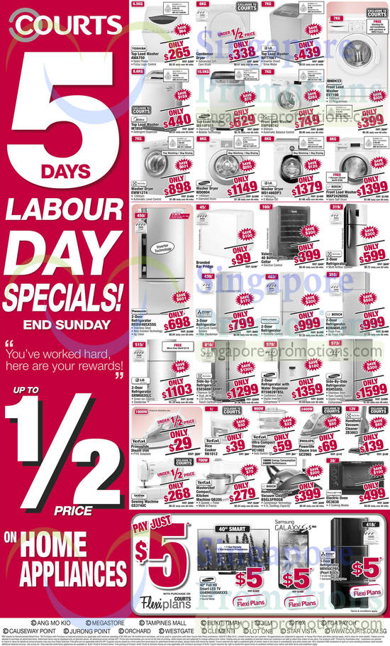 3 May Appliances, Washers, Dryers, Fridges, Ovens, Mixers, Irons, Philips, Samsung, Electrolux, LG, Beko, Midea