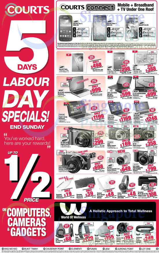 3 May Digital Cameras, Notebooks, Smartphones, Tablets, Activity Trackers, Samsung, Acer, Toshiba, Olympus, Sony