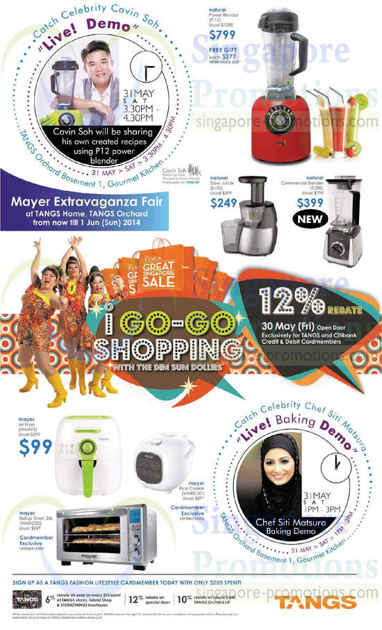 30 May Mayer Air Fryer, Rice Cooker, Blender, Juicer