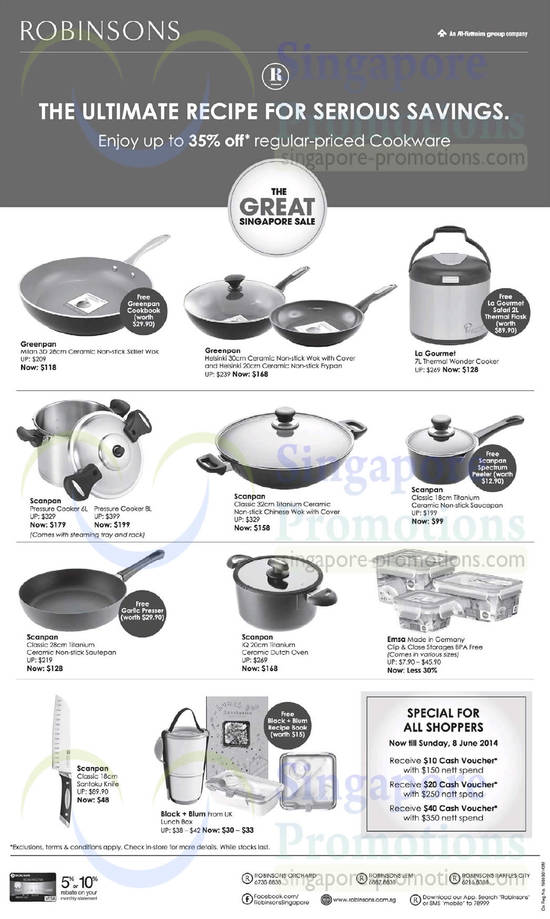 6 Jun Cookware Greenpan, Scanpan, Emsa, La Gourmet