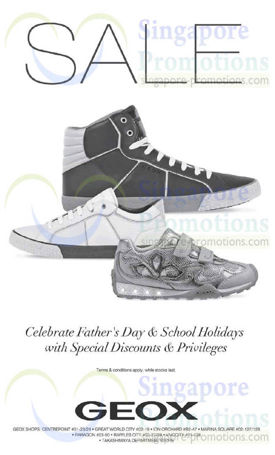 6 Jun Geox Sale Fathers Day, School Holidays