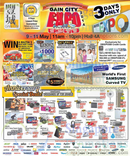 9 May 3rd Anniversary Special Deals, Win a Mazda 3, Trade in Old Notebook, Meet DJs, League Legends