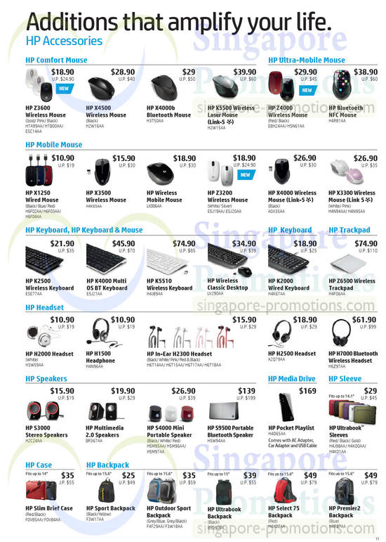 Accessories, Keyboards, Mouse, Speakers, Headsets, Backpacks