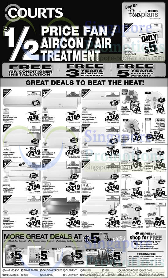 Air Conditioners, Fans, Purifiers, Novita, LG, Sharp, Mistral, Midea, Fujitsu, Mitsubishi Electric