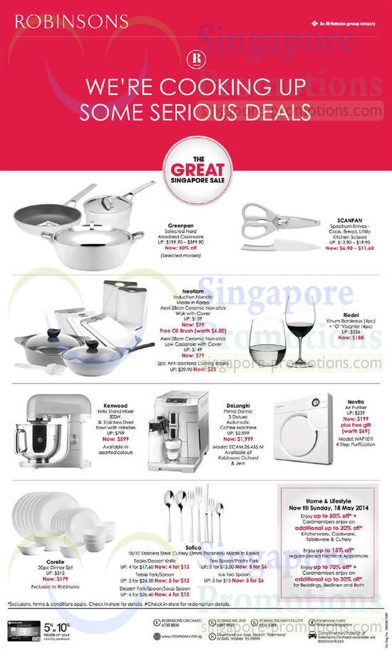 Cookware, Purifiers, Cutleries, Kenwood, DeLonghi, Novita, Neoflam