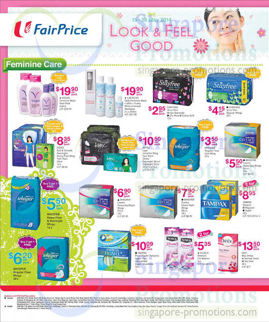 Feminine Care Vagisil, Lactacyd, Stayfree, Kotex, Whisper, Tampax, Veet, Schick