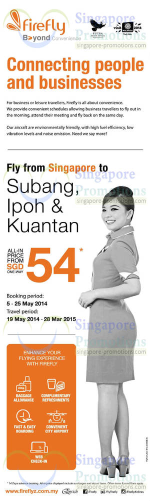 Featured image for (EXPIRED) Firefly From $54 Subang, Ipoh & Kuantan Air Fares Promo 5 – 25 May 2014