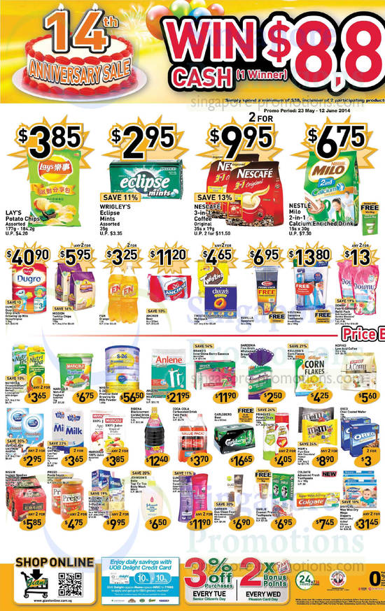 Groceries, Dugro, S26 Milk Powder, Drypers, Anlene, Downy