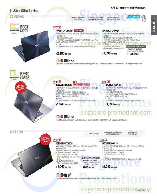 Notebooks Zenbook, K Series