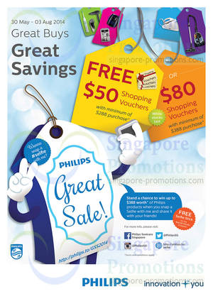 Featured image for (EXPIRED) Philips Spend $288 & Get Free Shopping Vouchers Great Sale 30 May – 3 Aug 2014