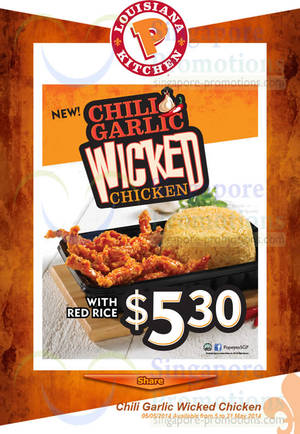 Featured image for (EXPIRED) Popeyes NEW Chili Garlic Wicked Chicken 5 – 31 May 2014