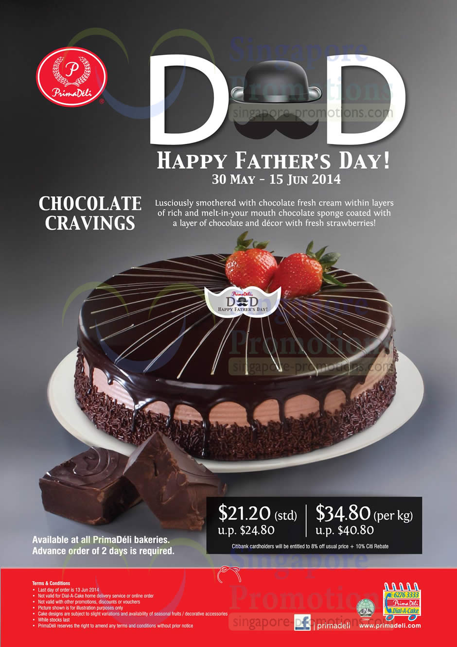 Prima Deli Chocolate Cravings Cake Promo For Father’s Day 30 May – 13