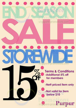 Featured image for (EXPIRED) Purpur 15% OFF Storewide End of Season SALE 5 – 31 May 2014