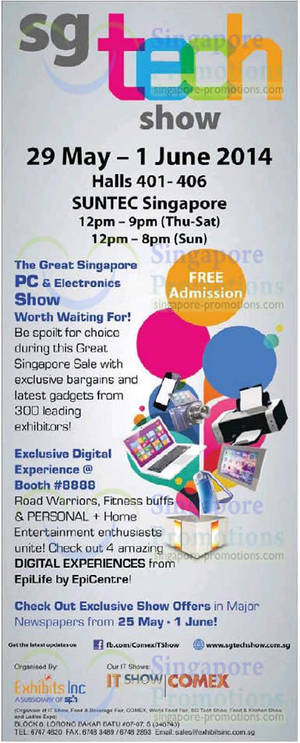 Featured image for (EXPIRED) SG Tech Show @ Suntec Convention Centre 29 May – 1 Jun 2014