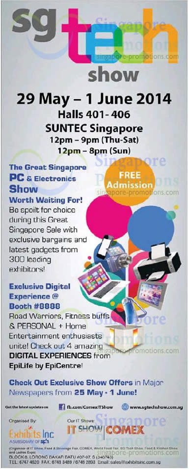 Featured image for SG Tech Show @ Suntec Convention Centre 29 May - 1 Jun 2014