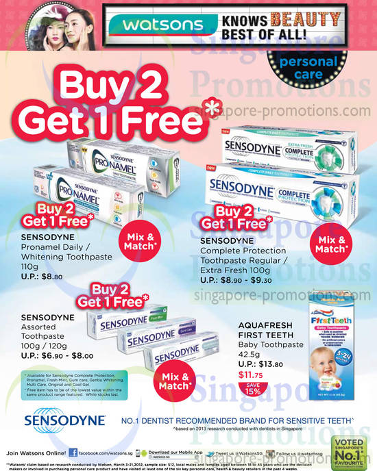 Sensodyne Toothpaste Buy 2 Get 1 Free