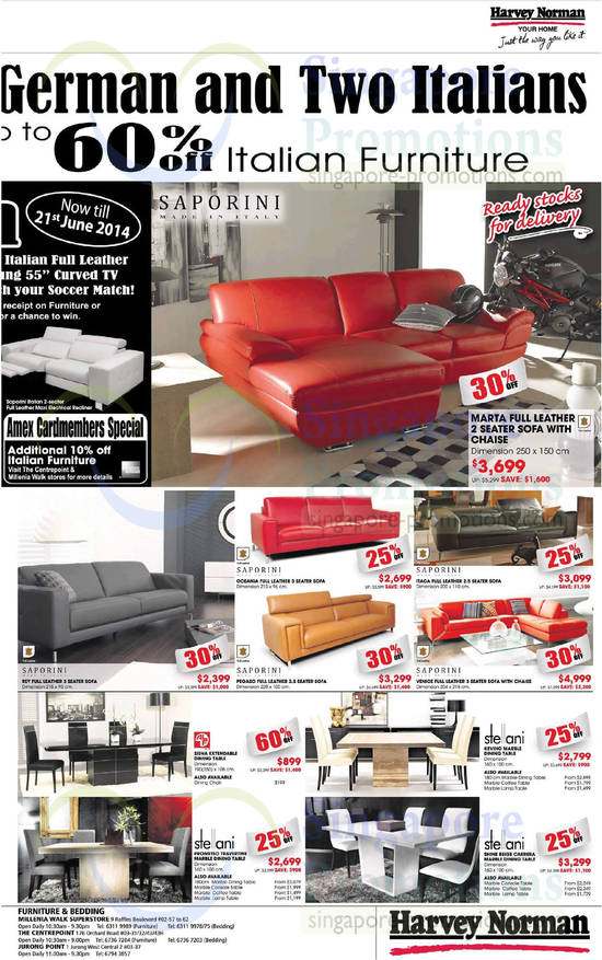 Sofas, Dining Tables, Saporini, ALF, Stellani