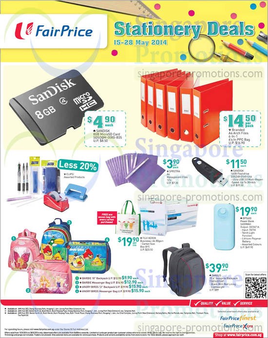 Stationery Deals Sandisk, Fuji Xerox, Barbie, Targus, Spectra, Clips