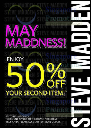 Featured image for (EXPIRED) Steve Madden 50% OFF 2nd Item Promo 9 – 13 May 2014