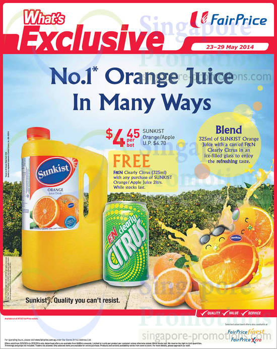 Sunkist Juice 2 Litre Free Can Promo