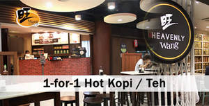 Featured image for Wang Cafe & Heavenly Wang: 1-for-1 Hot Kopi / Teh 1-Day Promo on 21 Dec 2016