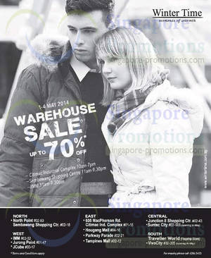 Featured image for (EXPIRED) Winter Time Up to 70% Off Warehouse SALE 1 – 4 May 2014