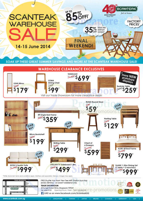 12 Jun Warehouse Sale Final Weekend 14 – 15 Jun 2014