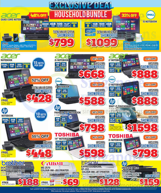 13 Jun Notebooks, Printers Acer, Dell, Toshiba, Brother, Canon, Epson, HP