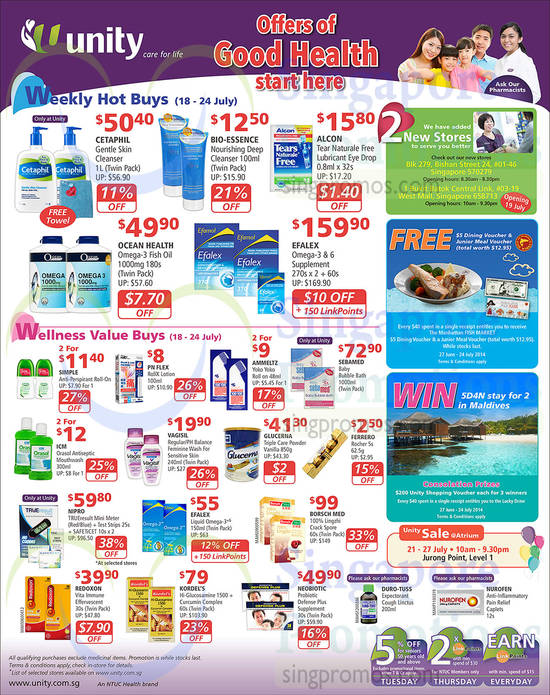 18 Jul Weekly Hot Buys, Wellness Value Buys, 2 New Stores Opening, Cetaphil, Efalex, Ocean Health, Sebamed, Borsch Med, Nipro, Kordels, Neobiotic