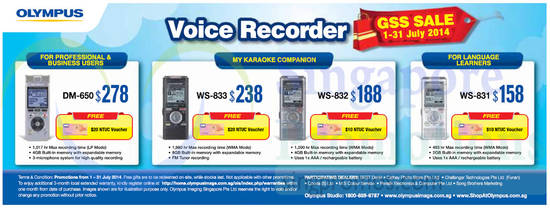 2 Jul Voice Recorders DM-650, WS-833, WS-832, WS-831