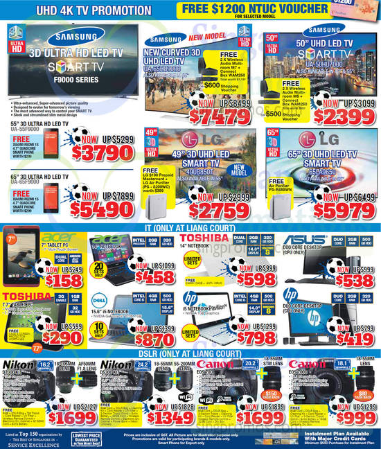 28 Jun TVs, DSLRs, Samsung, LG, Nikon, Canon