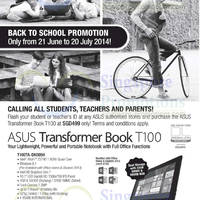 Featured image for (EXPIRED) ASUS $100 Off Notebook Back to School Promotion 21 Jun – 20 Jul 2014