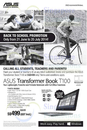 Featured image for (EXPIRED) ASUS $100 Off Notebook Back to School Promotion 21 Jun – 20 Jul 2014