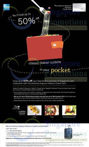 Featured image for American Express Up To 50% OFF Italian Cuisine 9 Jun 2014