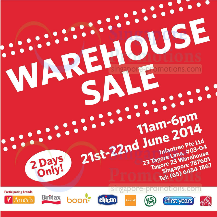 Infantree Branded Baby Items Warehouse SALE 21 22 Jun 2014