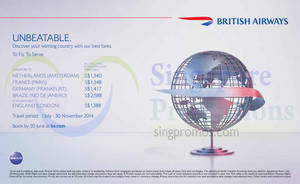 Featured image for (EXPIRED) British Airways Promotion Air Fares 26 – 30 Jun 2014