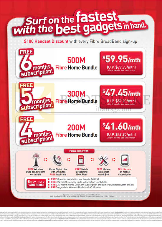 Broadband Fibre 200Mbps 49.90, 300Mbps 59.90, 500Mbps 79.90m Free Up To 6 Months